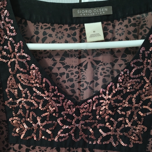 Women's Sequence Silk/Cotton Top - Picture 2 of 8